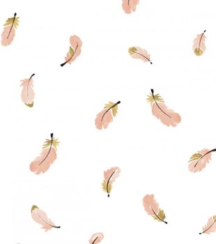 FLAMINGO - Papier peint enfant / Motifs plumes rose